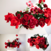Red rose and peony bouquet for Valentine's delivery in Austin.