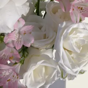 white sympathy bouquet